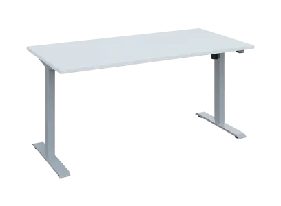 Flexi 28-16 výškově nastavitelný stůl, kovová podnož stříbrná, deska 25 mm, široký 1600 mm, bílá